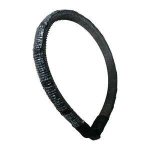 Black Sparkle Beaded Headband